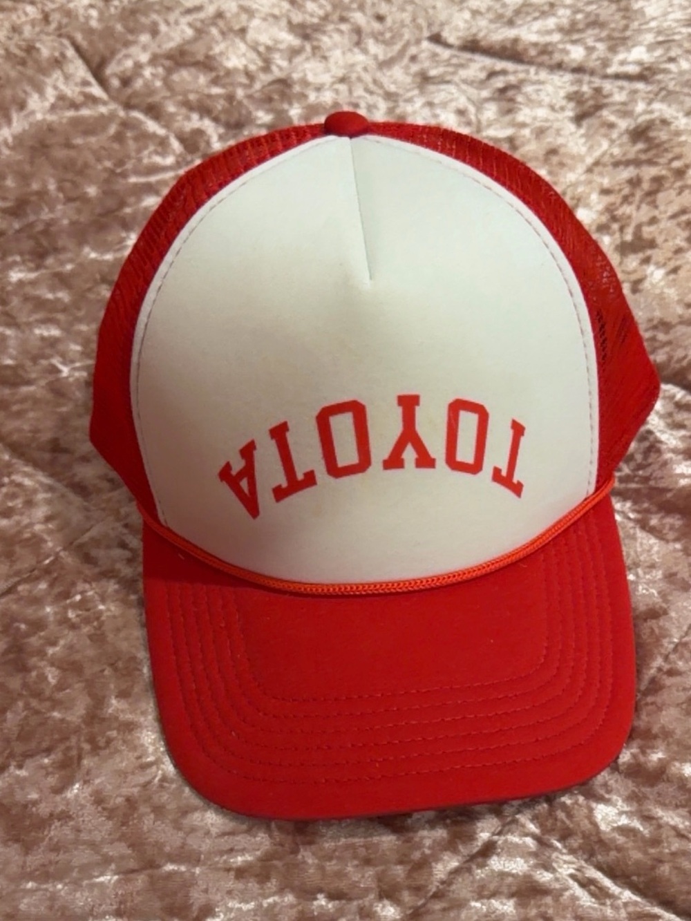 Rare Toyota Off-Roading Upside Down Red and White Trucker Hat